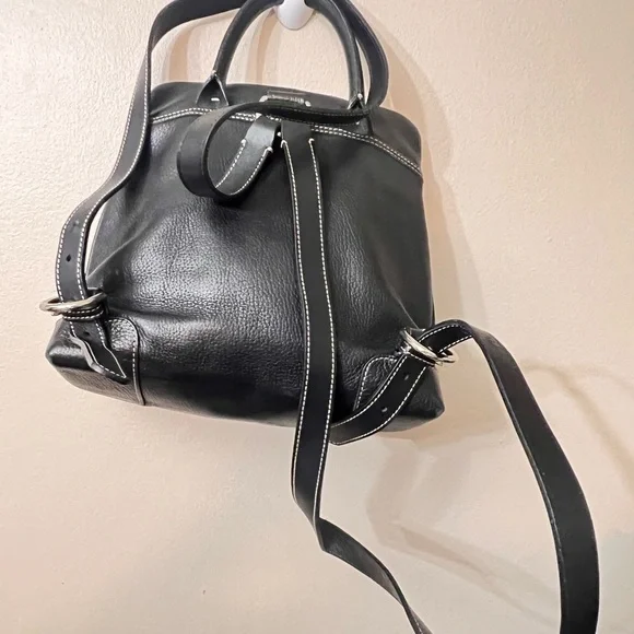 Pristine Condition Dooney and Bourke Pebble Grain Leather Black Backpack - Picture 2 of 13